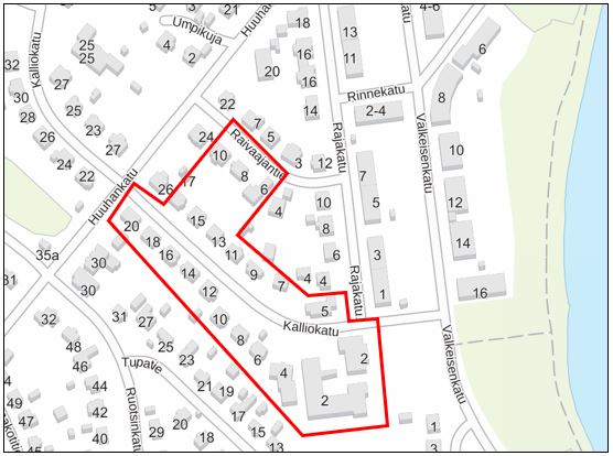 Kuopion Vesi Oy tekee vesihuoltotöitä Niiralan alueella keskiviikkona 31.1.2024 klo 8-12 välisenä aikana, jolloin vedenjakelu keskeytyy karttaan merkityllä alueella Kalliokadulla ja Raivaajantiellä (Kalliokatu 2-20, Raivaajantie 6,8,10).